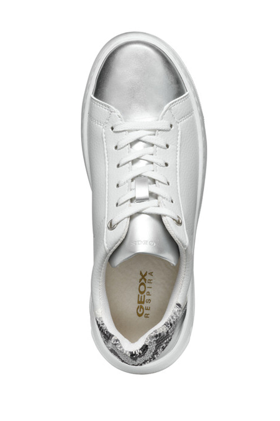 
Geox Women's White Lace-Up Leather Sneaker
