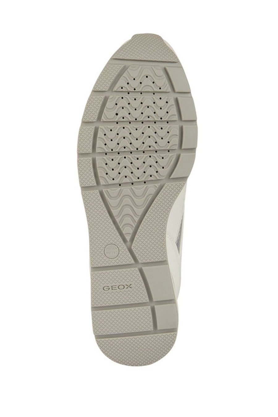 Geox Women's White Zosma Thick Sole Lace Up Leather Sneaker