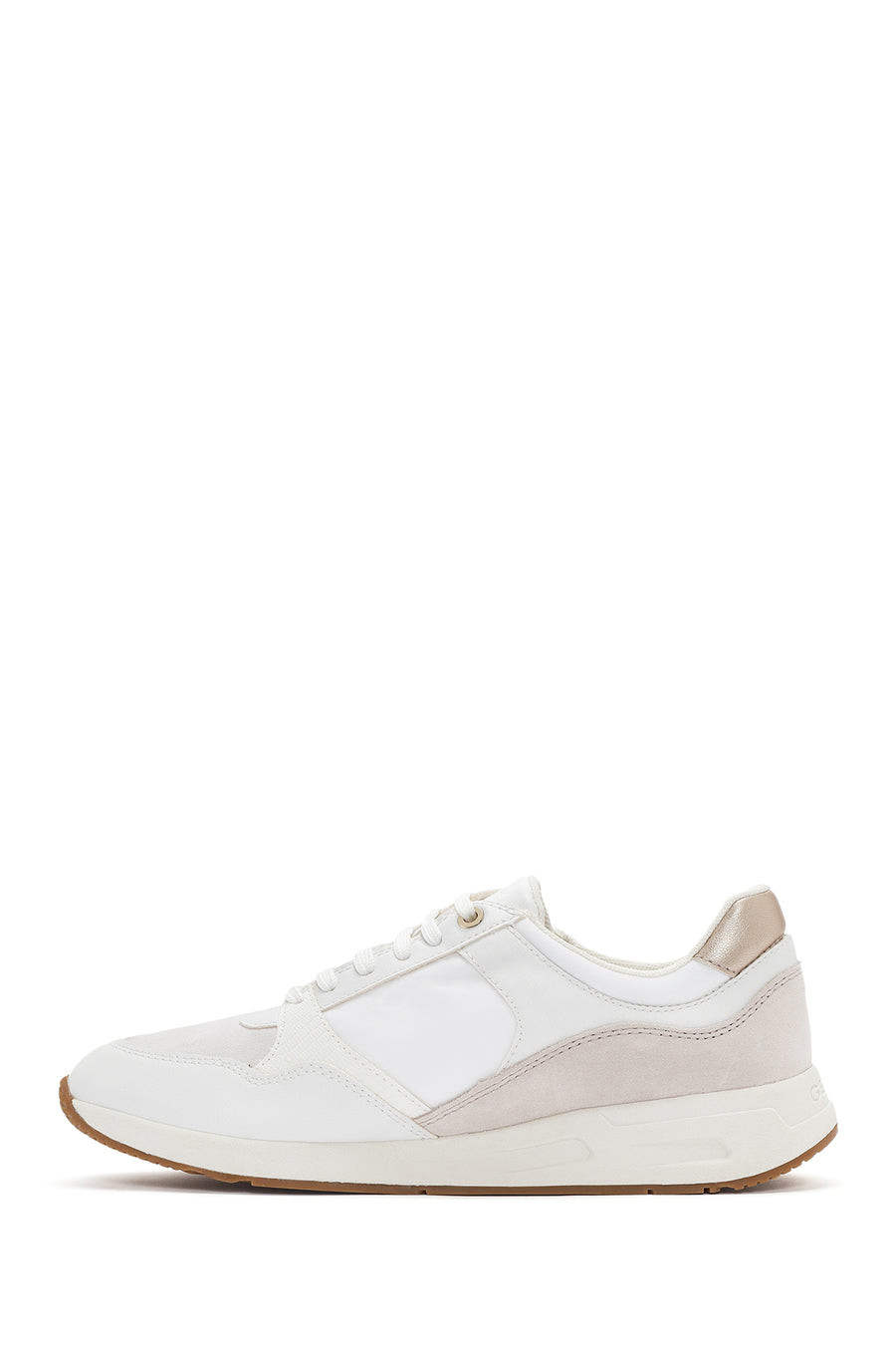 Geox Women's White Bulmya Lace-Up Leather Sneaker