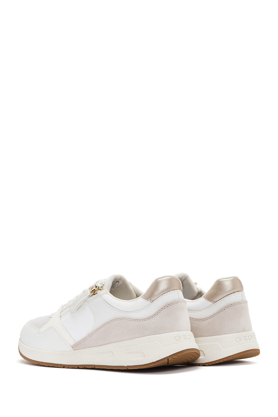Geox Women's White Bulmya Lace-Up Leather Sneaker