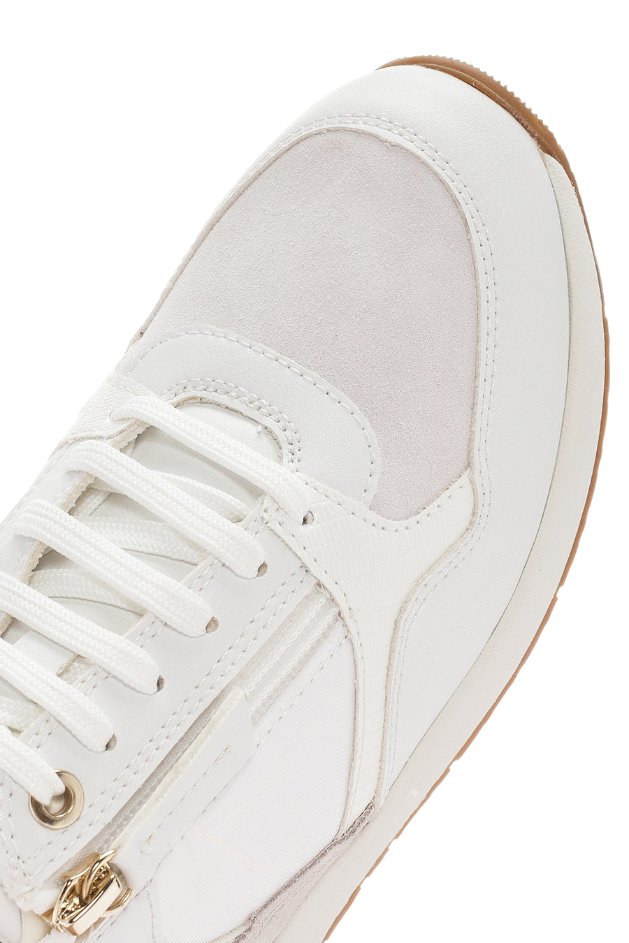 Geox Women's White Bulmya Lace-Up Leather Sneaker