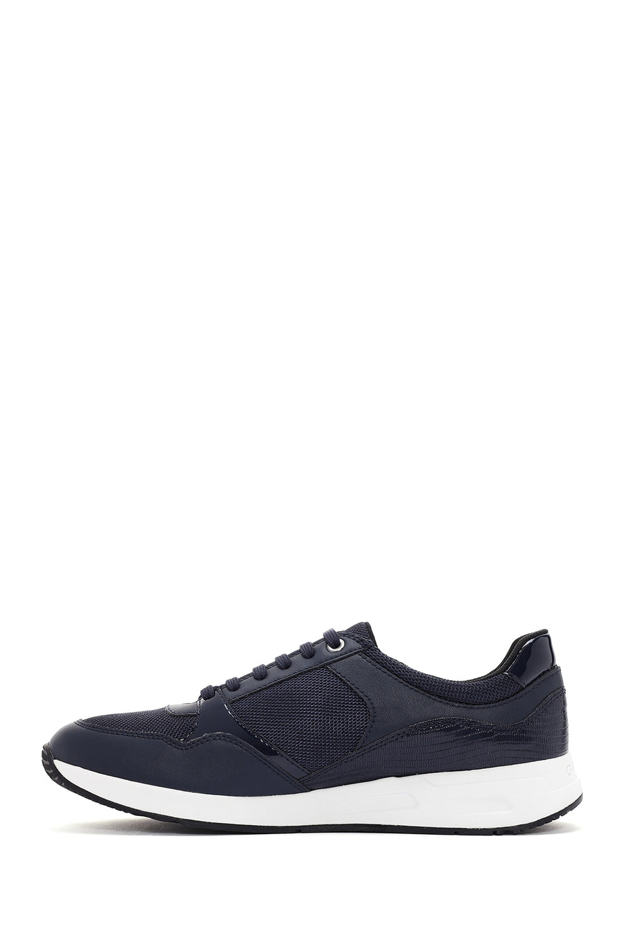 Geox Women's Navy Blue Bulmya Lace-Up Leather Sneaker