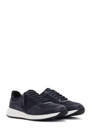 Geox Women's Navy Blue Bulmya Lace-Up Leather Sneaker | Derimod