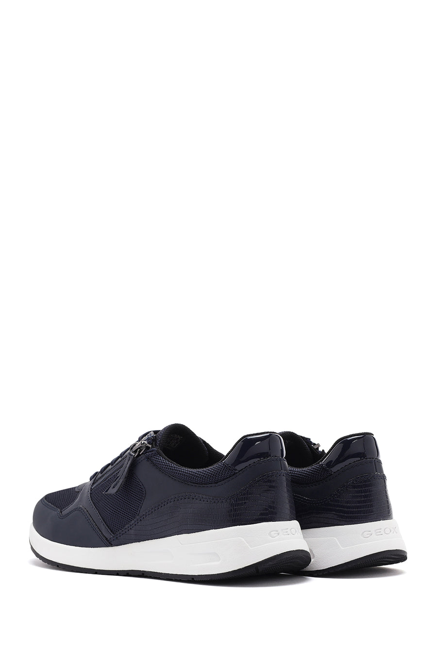 Geox Women's Navy Blue Bulmya Lace-Up Leather Sneaker