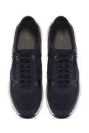 Geox Women's Navy Blue Bulmya Lace-Up Leather Sneaker | Derimod