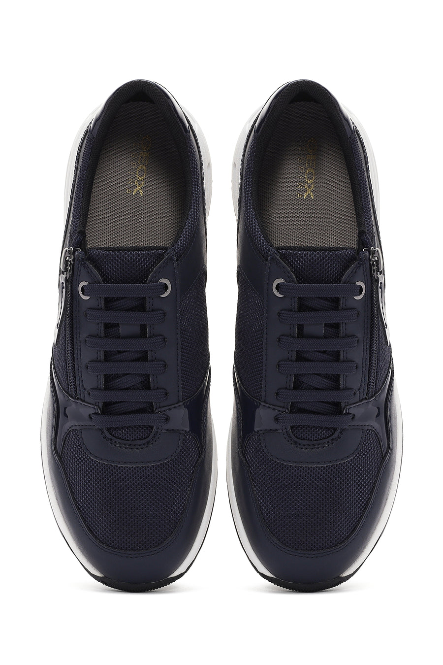 Geox Women's Navy Blue Bulmya Lace-Up Leather Sneaker