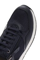 Geox Women's Navy Blue Bulmya Lace-Up Leather Sneaker | Derimod