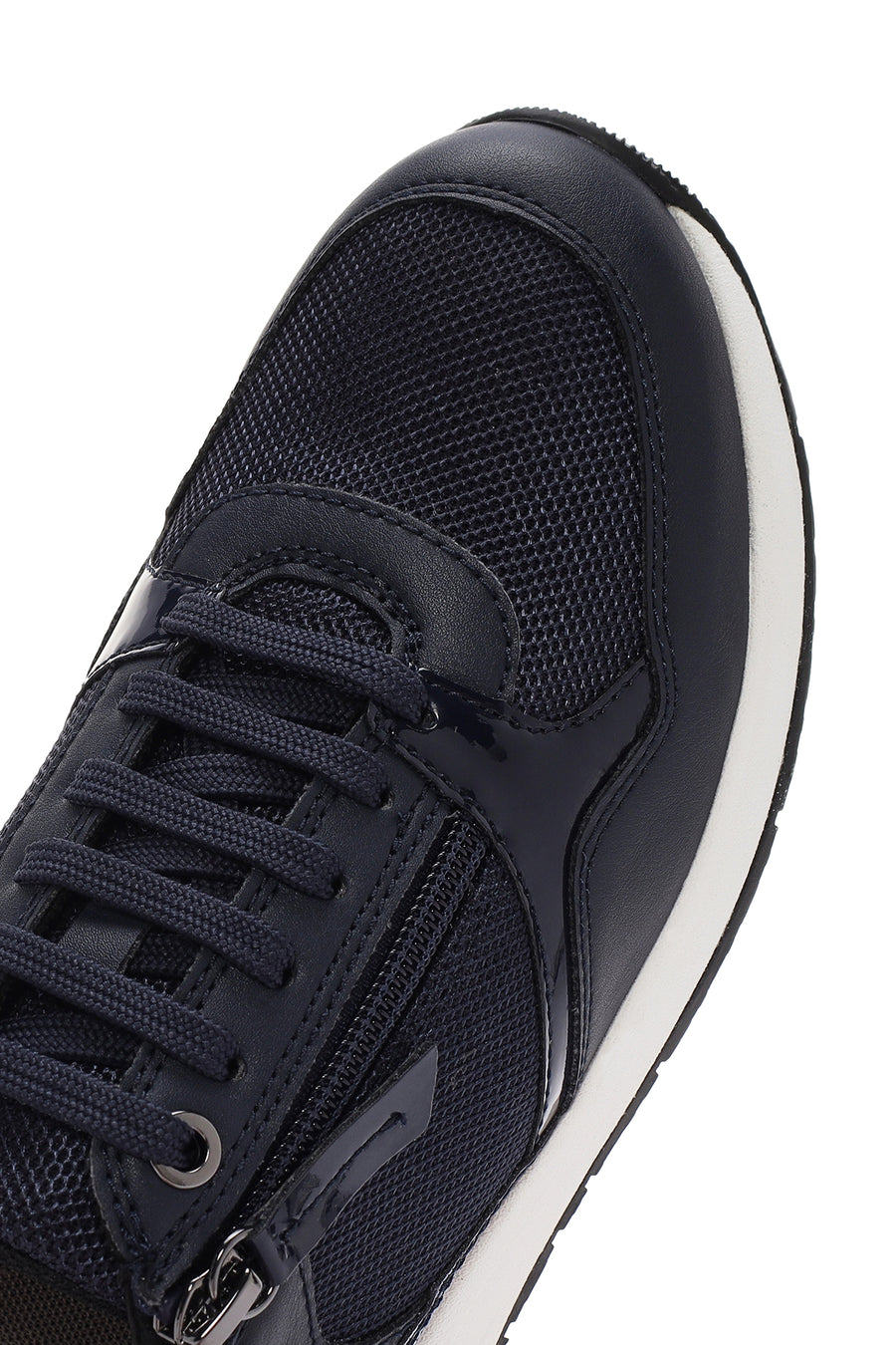 Geox Women's Navy Blue Bulmya Lace-Up Leather Sneaker
