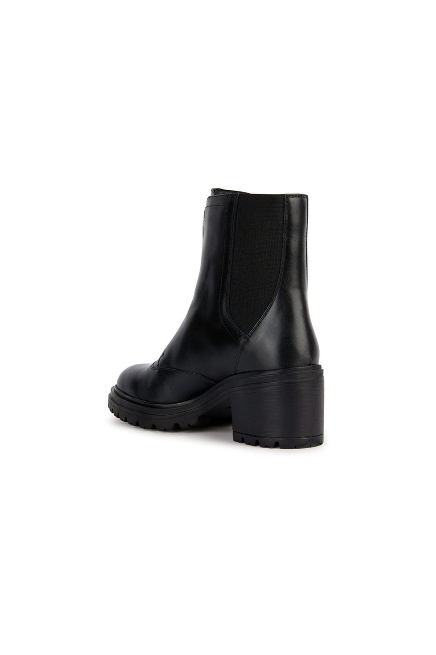 Geox Women's Black Damiana Thick Heeled Zippered Leather Boots