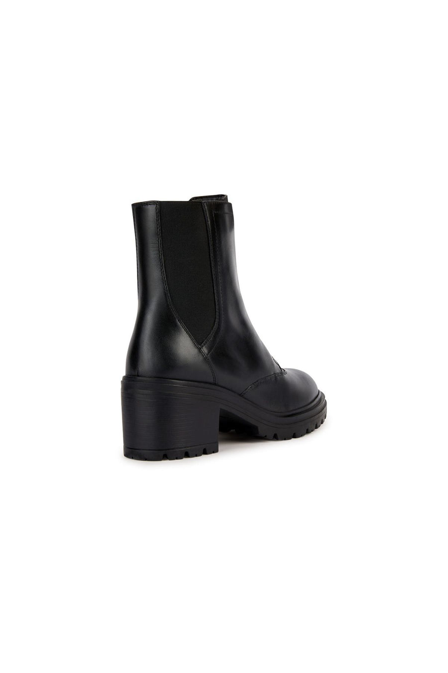 Geox Women's Black Damiana Thick Heeled Zippered Leather Boots