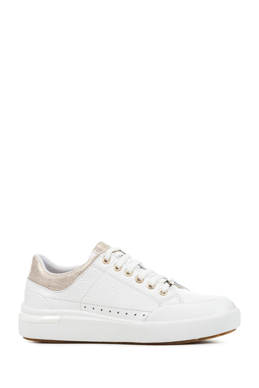 Geox Women's White Dalyla Lace-up Leather Sneaker D36QFA046BNC1ZB5 | Derimod