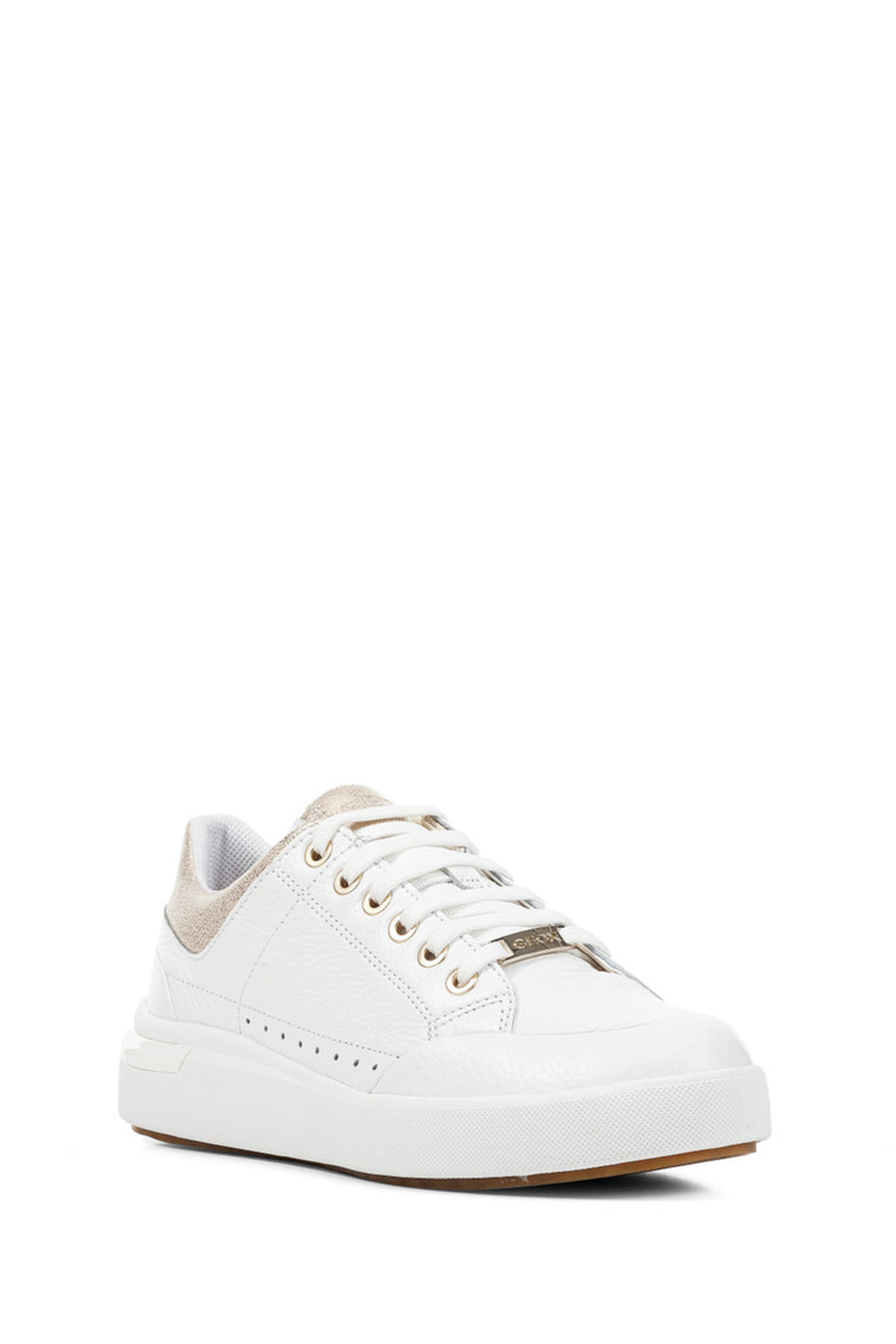Geox Women's White Dalyla Lace-up Leather Sneaker