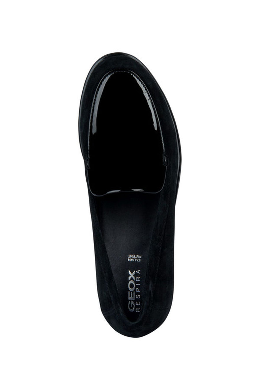 Geox Women's Black Ide B Wedge Heeled Leather Loafer