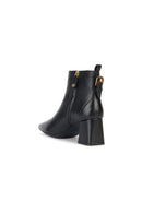 Geox Women's Black Giselda Zippered Heeled Leather Boots | Derimod