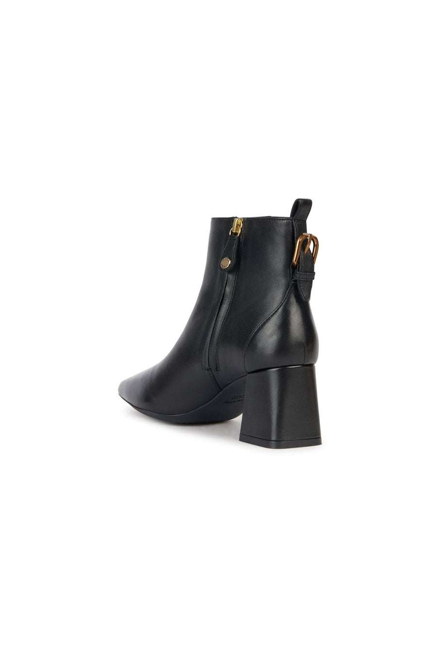 Geox Women's Black Giselda Zippered Heeled Leather Boots