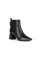 Geox Women's Black Giselda Zippered Heeled Leather Boots | Derimod