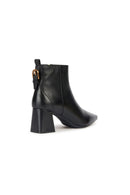 Geox Women's Black Giselda Zippered Heeled Leather Boots | Derimod