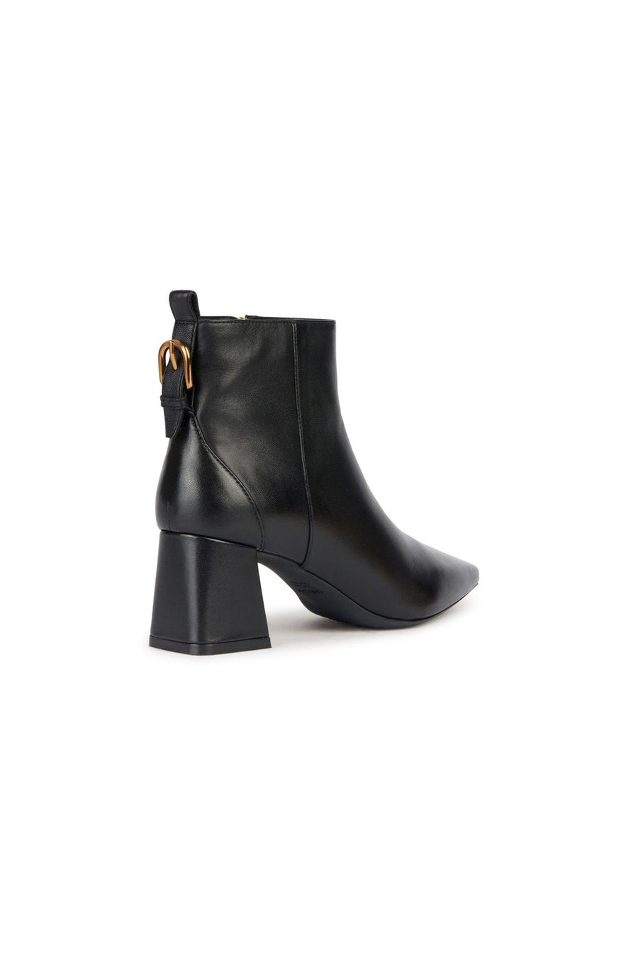 Geox Women's Black Giselda Zippered Heeled Leather Boots