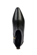 Geox Women's Black Giselda Zippered Heeled Leather Boots | Derimod