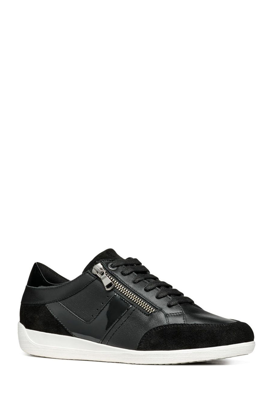 Geox Women's Black Myria Lace-Up Leather Sneaker