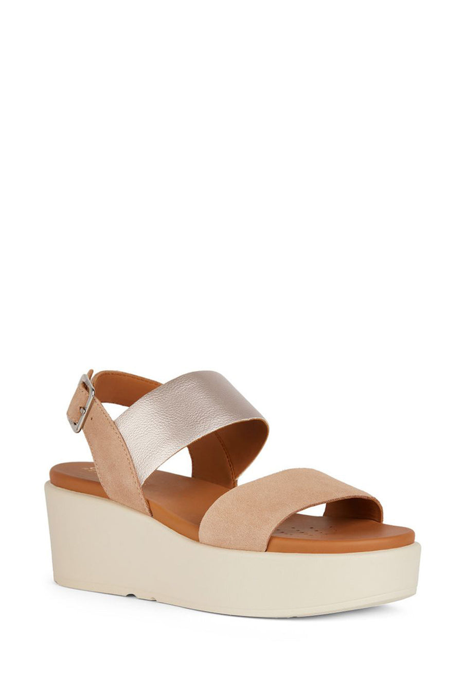 Geox Women's Beige Xand 2.2s Thick Soled Strappy Leather Sandals