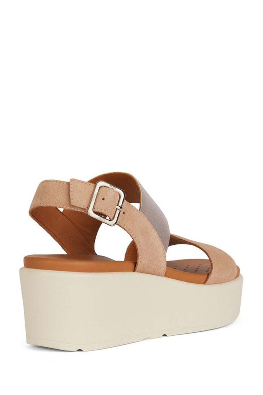Geox Women's Beige Xand 2.2s Thick Soled Strappy Leather Sandals