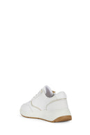 Geox Women's White Bulmya Lace-Up Leather Sneaker | Derimod
