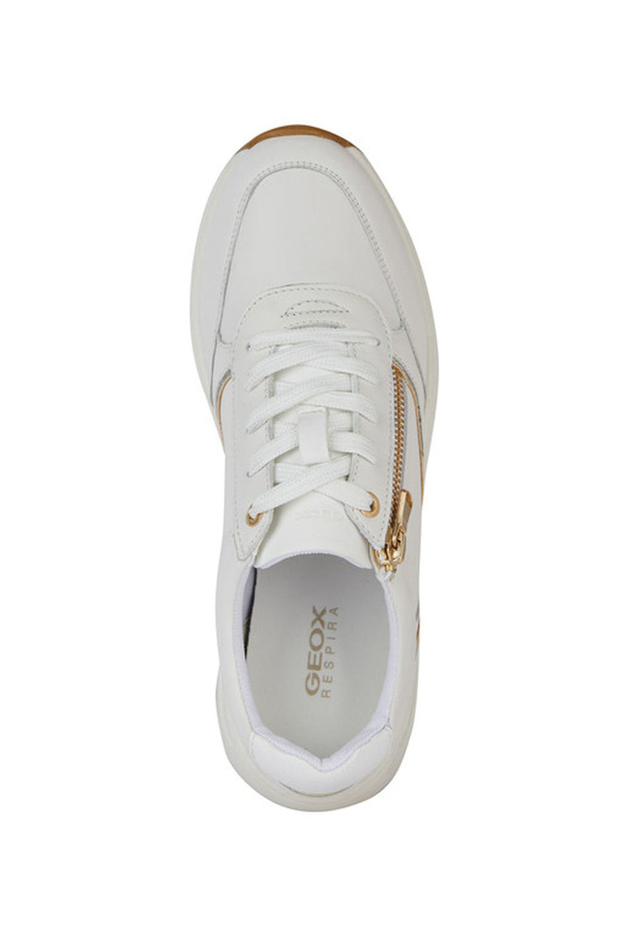 Geox Women's White Bulmya Lace-Up Leather Sneaker