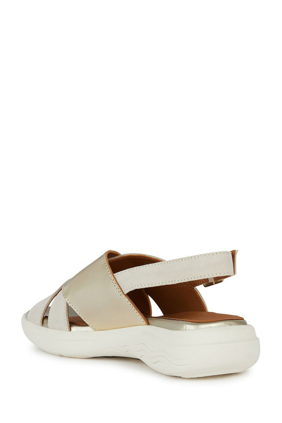 Geox Women's Beige Spherica Ec5 Strappy Leather Sandals