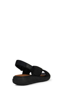 Geox Women's Black Spherica Ankle Strap Fabric Sandals | Derimod