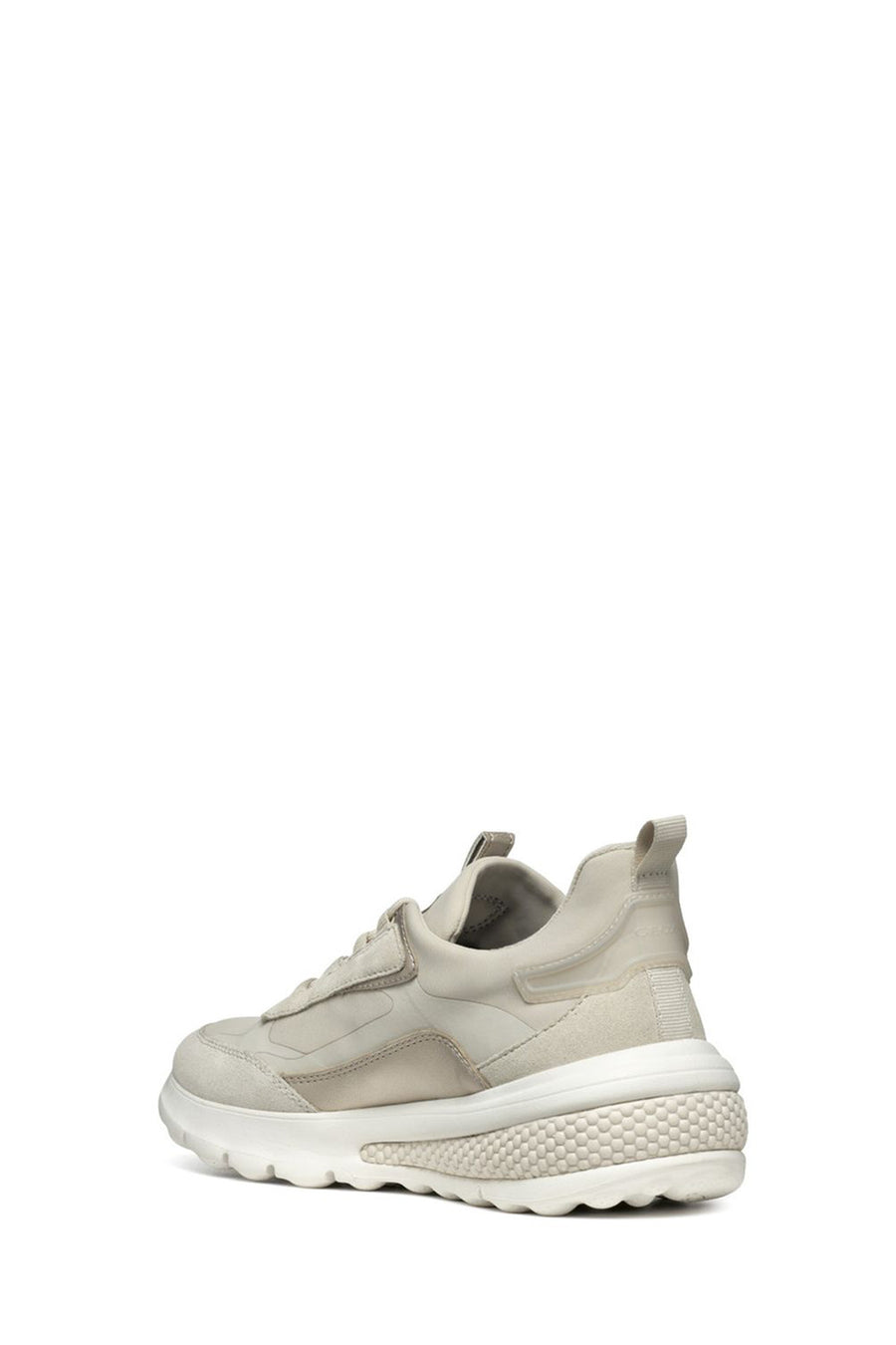 Geox Women's Beige Spherica Lace-up Fabric Sneaker