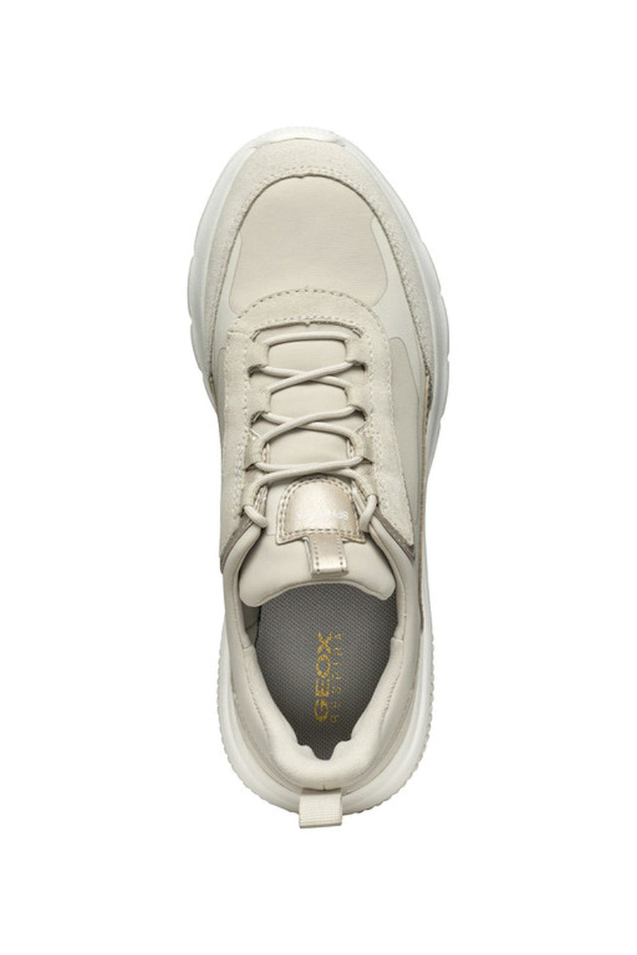 Geox Women's Beige Spherica Lace-up Fabric Sneaker