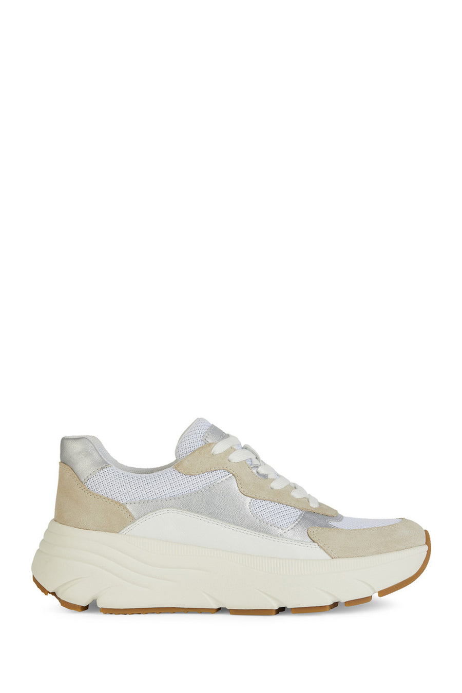 
Geox Women's White Lace-Up Thick Sole Leather Sneaker
 D45UFB01422C1ZH6 | Derimod