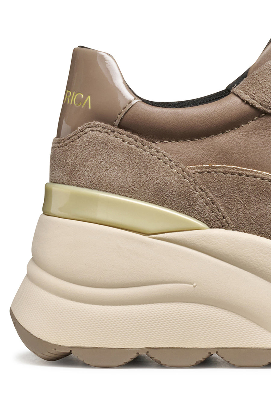 Geox Kadın Vizon D Spherıca Ec13 A - Nappa+Sued Bağcıklı Dolgu Topuklu Deri Spor Sneaker