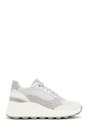 Geox Women's White Spherica Lace-Up Leather Sneaker | Derimod