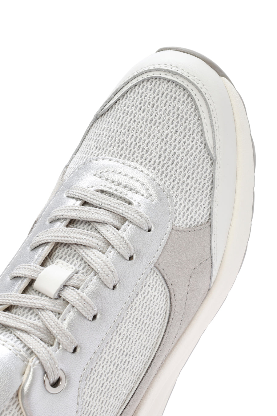 Geox Women's White Spherica Lace-Up Leather Sneaker