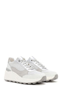 Geox Women's White Spherica Lace-Up Leather Sneaker | Derimod