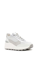 Geox Women's White Spherica Lace-Up Leather Sneaker | Derimod