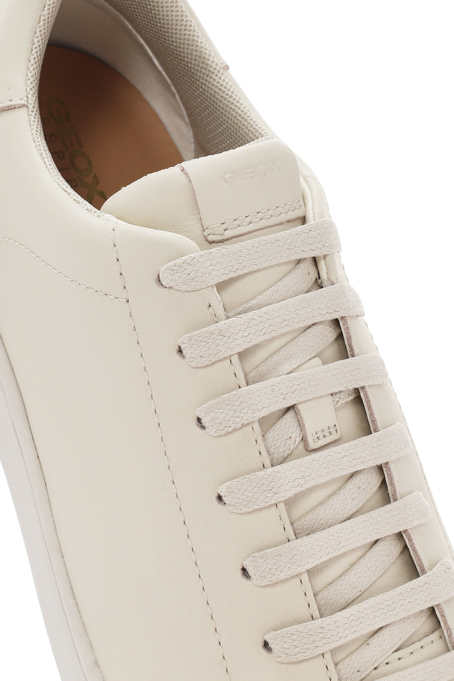 Geox Women's Beige Spherica Ecub-1 Lace-Up Leather Sneaker
