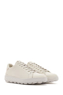 Geox Women's Beige Spherica Ecub-1 Lace-Up Leather Sneaker | Derimod