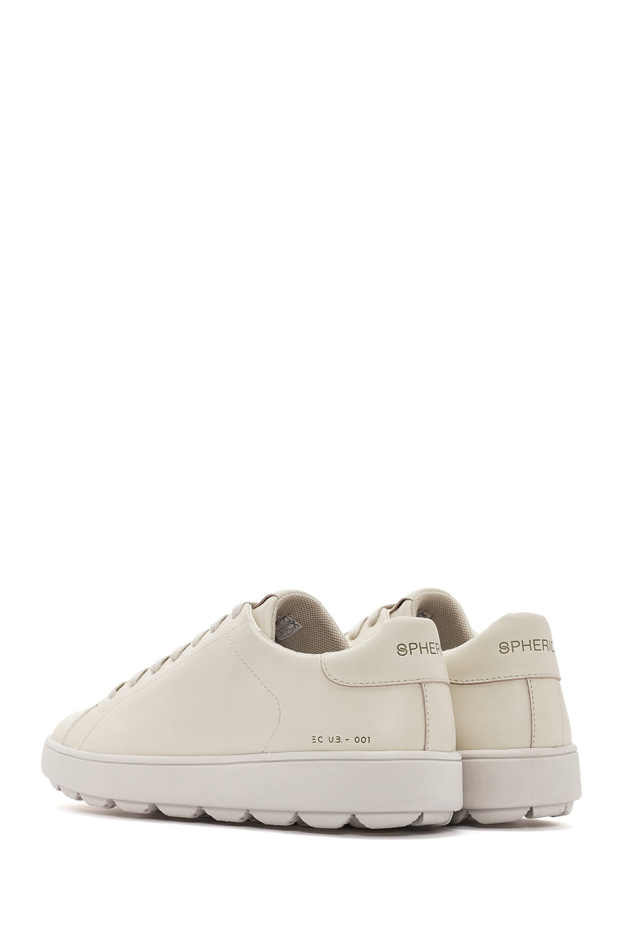 Geox Women's Beige Spherica Ecub-1 Lace-Up Leather Sneaker