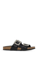 Geox Women Black D Brionia Ra - Nappa Stone Leather Slippers | Derimod