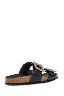 Geox Women Black D Brionia Ra - Nappa Stone Leather Slippers | Derimod