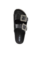 Geox Women Black D Brionia Ra - Nappa Stone Leather Slippers | Derimod