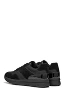 Geox Women Black D Runntıx A - Nylon+Suede Lace-Up Thick-Soled Fabric Sneaker | Derimod