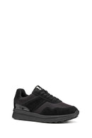 Geox Women Black D Runntıx A - Nylon+Suede Lace-Up Thick-Soled Fabric Sneaker | Derimod