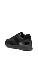 Geox Women Black D Runntıx A - Nylon+Suede Lace-Up Thick-Soled Fabric Sneaker | Derimod