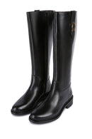 Geox Women Black D Walk Pleasure D - Smo.Lea Zippered Leather Boot | Derimod