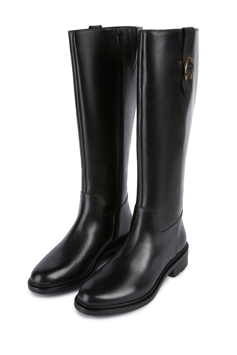 Geox Women Black D Walk Pleasure D - Smo.Lea Zippered Leather Boot