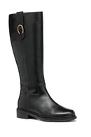 Geox Women Black D Walk Pleasure D - Smo.Lea Zippered Leather Boot | Derimod
